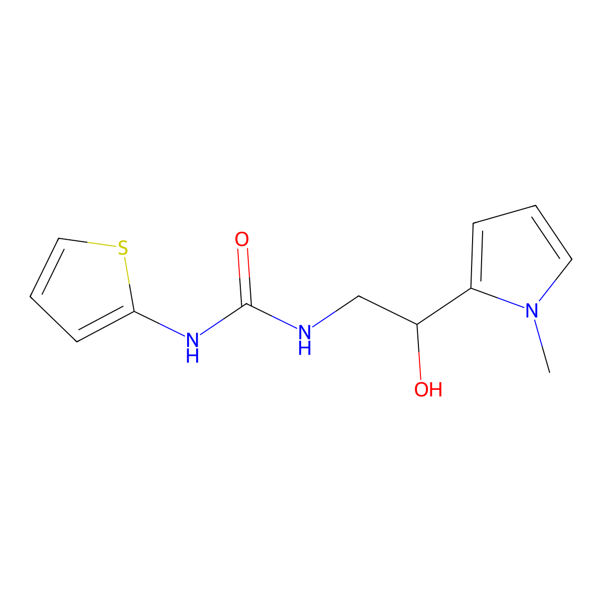 3-[2-hydroxy-2-(1-methyl-1H-pyrrol-2-yl)ethyl]-1-(thiophen-2-yl)urea molecular structure, CAS 1396746-68-1
