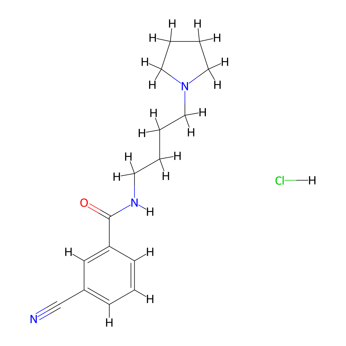3-Cyano-N-[4-(pyrrolidin-1-YL)butyl]benzamide hydrochloride molecular structure, CAS 1396746-70-5