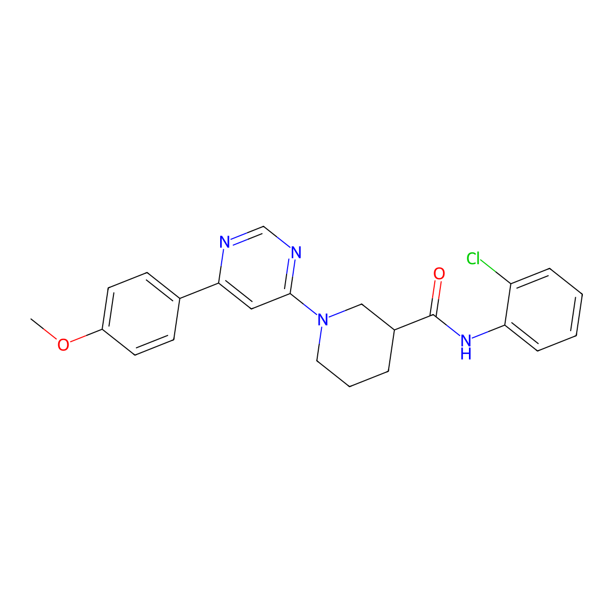 N-(2-chlorophenyl)-1-[6-(4-methoxyphenyl)pyrimidin-4-yl]piperidine-3-carboxamide molecular structure, CAS 1396746-75-0