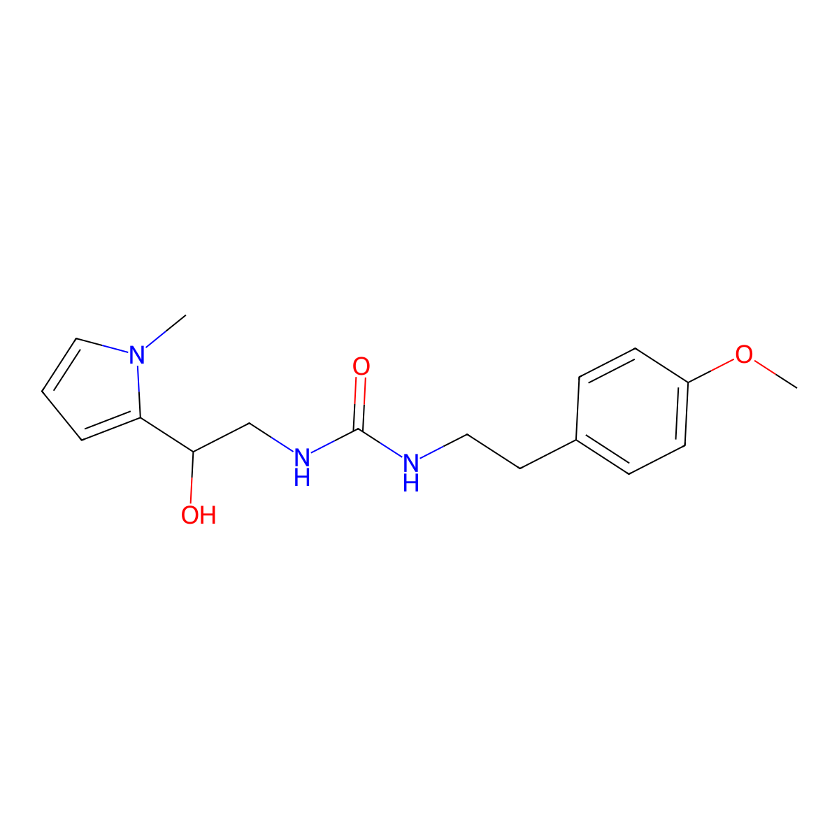 3-[2-hydroxy-2-(1-methyl-1H-pyrrol-2-yl)ethyl]-1-[2-(4-methoxyphenyl)ethyl]urea molecular structure, CAS 1396746-78-3