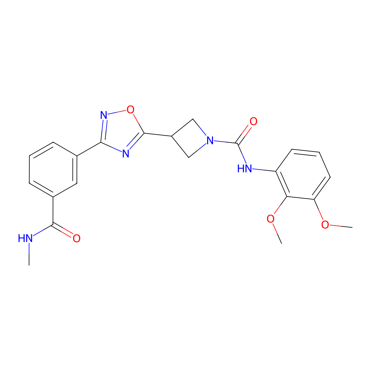 N-(2,3-dimethoxyphenyl)-3-(3-(3-(methylcarbamoyl)phenyl)-1,2,4-oxadiazol-5-yl)azetidine-1-carboxamide molecular structure, CAS 1396746-93-2