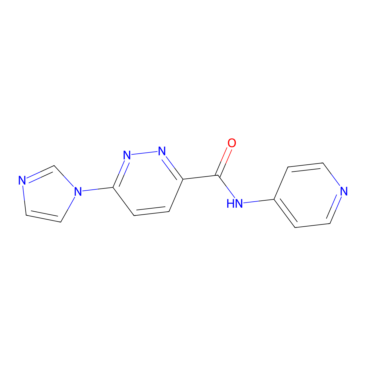6-(1H-imidazol-1-yl)-N-(pyridin-4-yl)pyridazine-3-carboxamide molecular structure, CAS 1396746-98-7