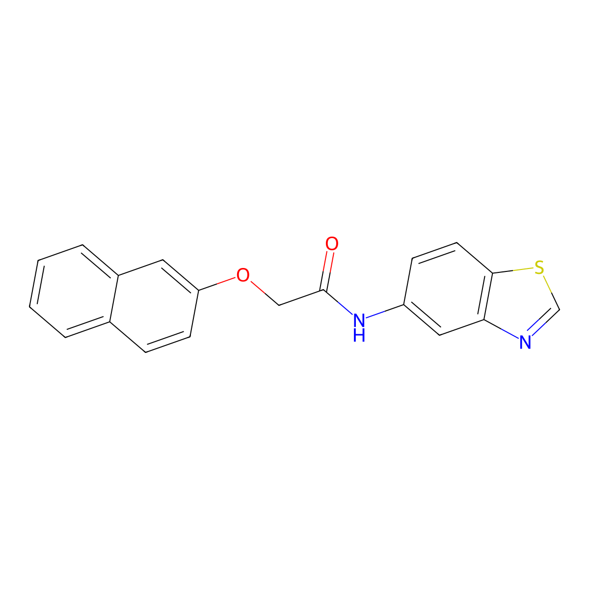 N-(benzo[d]thiazol-5-yl)-2-(naphthalen-2-yloxy)acetamide molecular structure, CAS 1396747-06-0