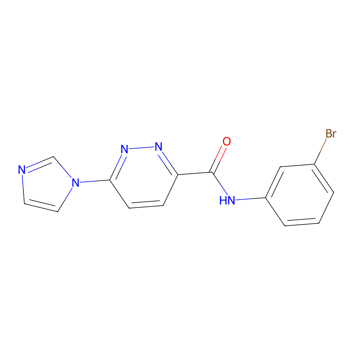 N-(3-bromophenyl)-6-(1H-imidazol-1-yl)pyridazine-3-carboxamide molecular structure, CAS 1396747-11-7