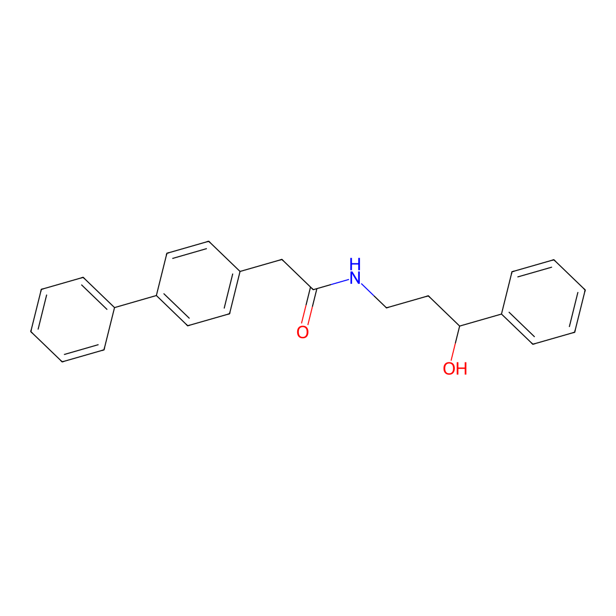 2-{[1,1'-biphenyl]-4-yl}-N-(3-hydroxy-3-phenylpropyl)acetamide molecular structure, CAS 1396747-14-0