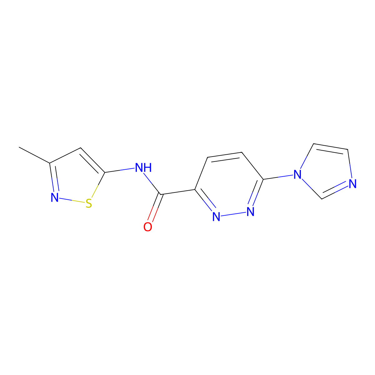 6-(1H-imidazol-1-yl)-N-(3-methylisothiazol-5-yl)pyridazine-3-carboxamide molecular structure, CAS 1396747-15-1