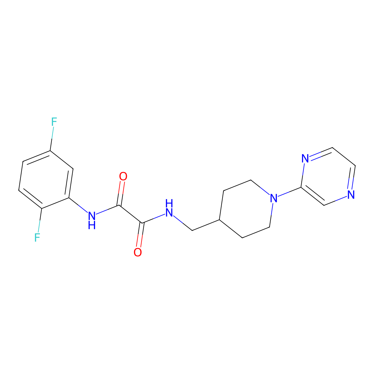 N1-(2,5-difluorophenyl)-N2-((1-(pyrazin-2-yl)piperidin-4-yl)methyl)oxalamide molecular structure, CAS 1396747-18-4