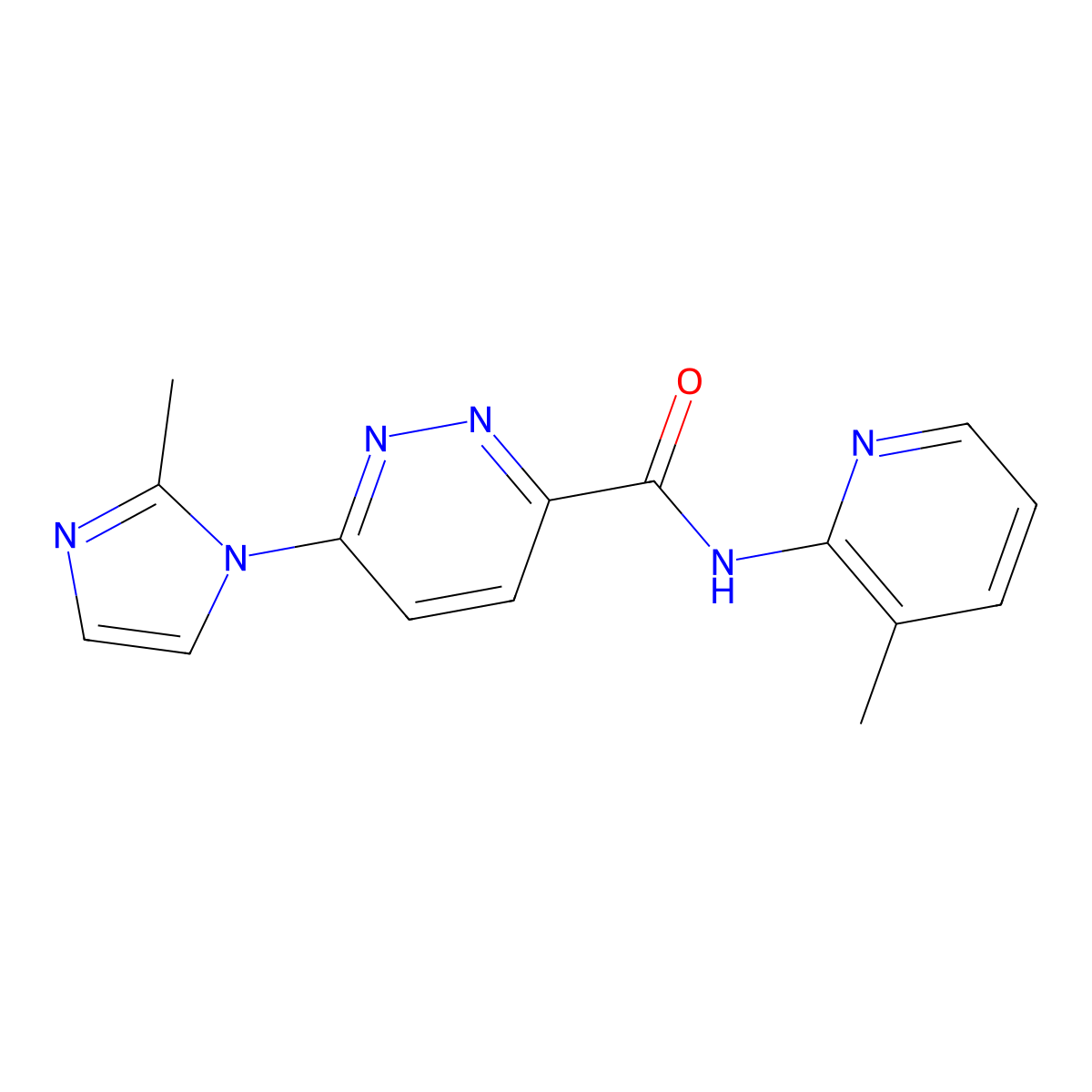 6-(2-methyl-1H-imidazol-1-yl)-N-(3-methylpyridin-2-yl)pyridazine-3-carboxamide molecular structure, CAS 1396747-30-0