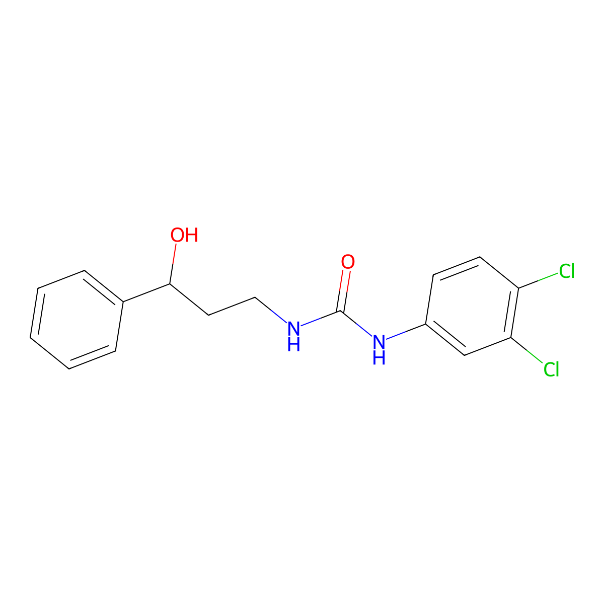 1-(3,4-Dichlorophenyl)-3-(3-hydroxy-3-phenylpropyl)urea molecular structure, CAS 1396747-51-5