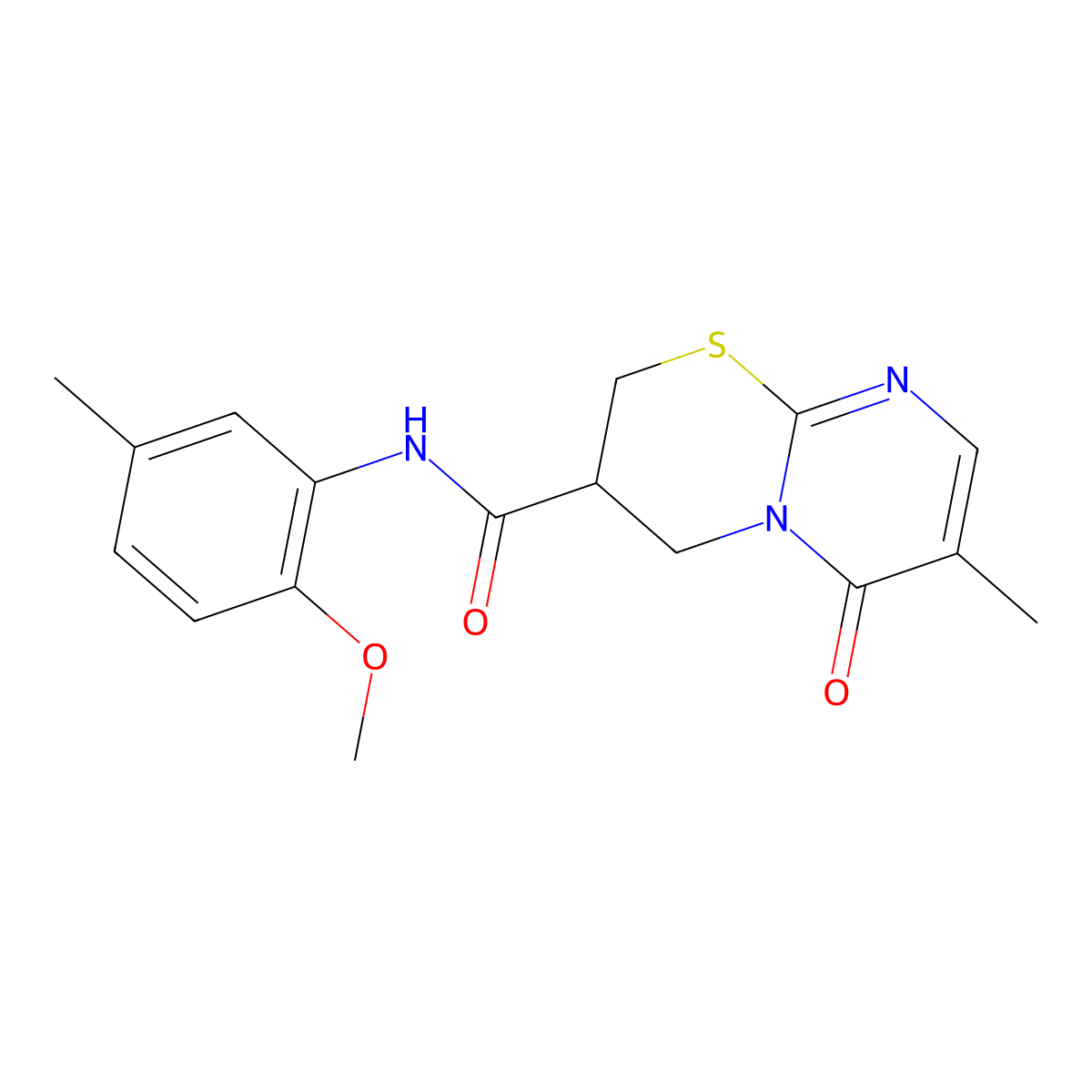 N-(2-methoxy-5-methylphenyl)-7-methyl-6-oxo-2,3,4,6-tetrahydropyrimido[2,1-b][1,3]thiazine-3-carboxamide molecular structure, CAS 1396747-61-7
