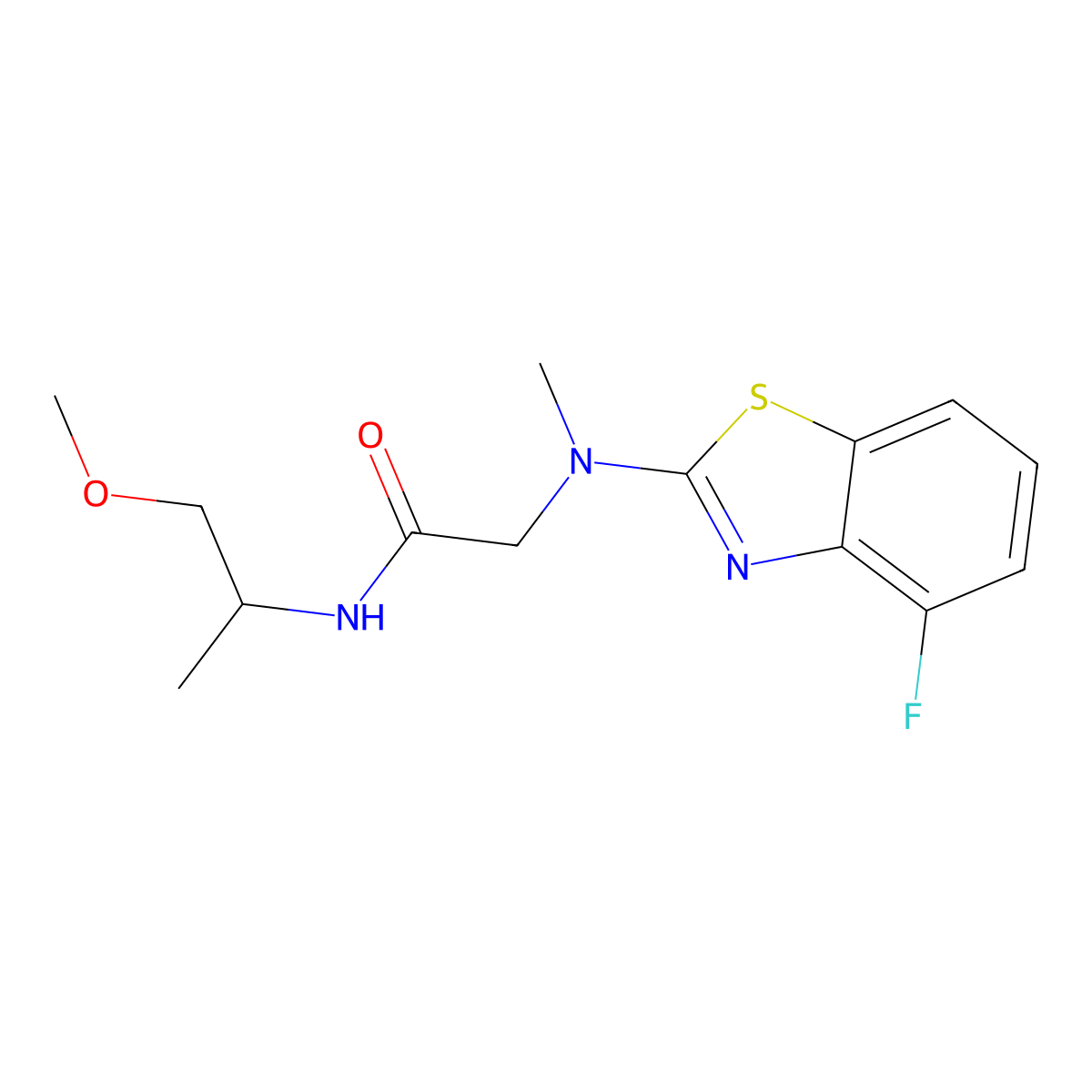 2-((4-fluorobenzo[d]thiazol-2-yl)(methyl)amino)-N-(1-methoxypropan-2-yl)acetamide molecular structure, CAS 1396747-71-9