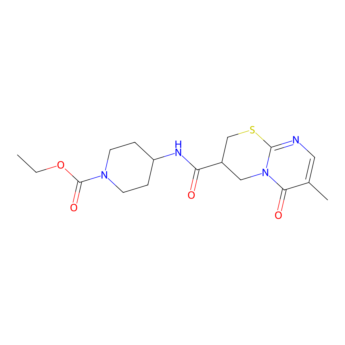 Ethyl 4-(7-methyl-6-oxo-2,3,4,6-tetrahydropyrimido[2,1-b][1,3]thiazine-3-carboxamido)piperidine-1-carboxylate molecular structure, CAS 1396747-72-0