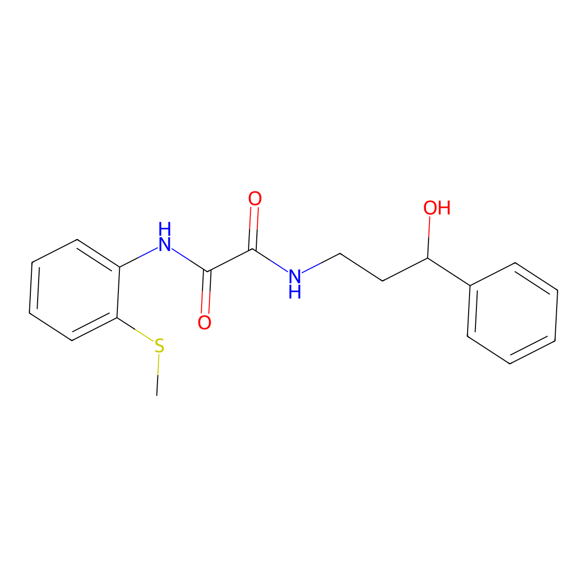 N1-(3-hydroxy-3-phenylpropyl)-N2-(2-(methylthio)phenyl)oxalamide molecular structure, CAS 1396747-75-3