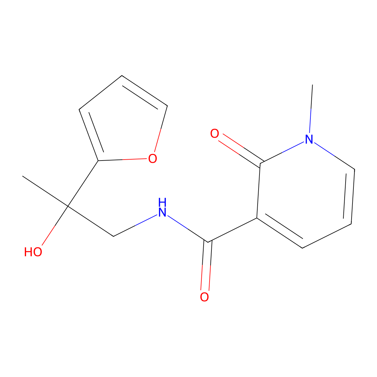 N-[2-(furan-2-yl)-2-hydroxypropyl]-1-methyl-2-oxo-1,2-dihydropyridine-3-carboxamide molecular structure, CAS 1396747-79-7