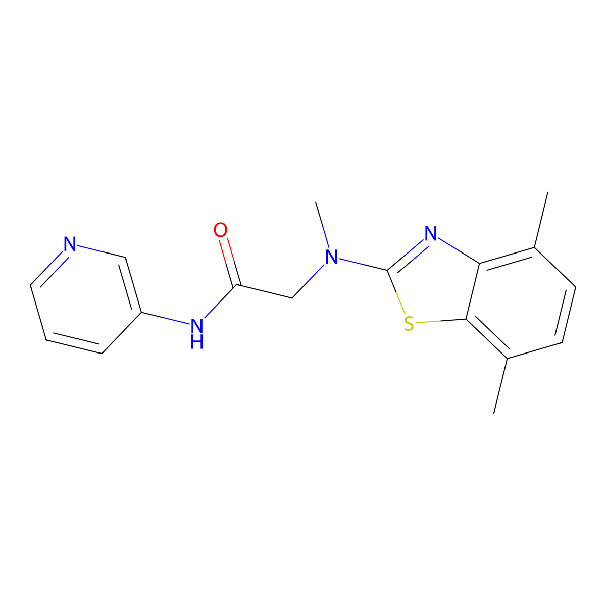 2-((4,7-dimethylbenzo[d]thiazol-2-yl)(methyl)amino)-N-(pyridin-3-yl)acetamide molecular structure, CAS 1396747-96-8