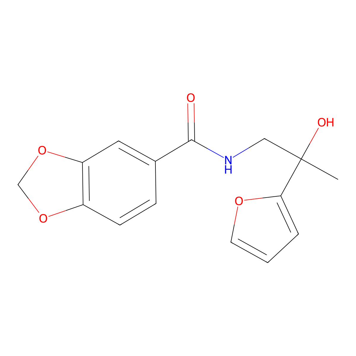 N-(2-(furan-2-yl)-2-hydroxypropyl)benzo[d][1,3]dioxole-5-carboxamide molecular structure, CAS 1396748-01-8