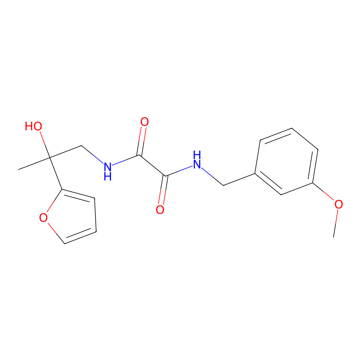 N1-(2-(furan-2-yl)-2-hydroxypropyl)-N2-(3-methoxybenzyl)oxalamide molecular structure, CAS 1396748-05-2