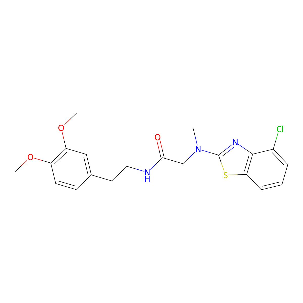 2-((4-chlorobenzo[d]thiazol-2-yl)(methyl)amino)-N-(3,4-dimethoxyphenethyl)acetamide molecular structure, CAS 1396748-06-3