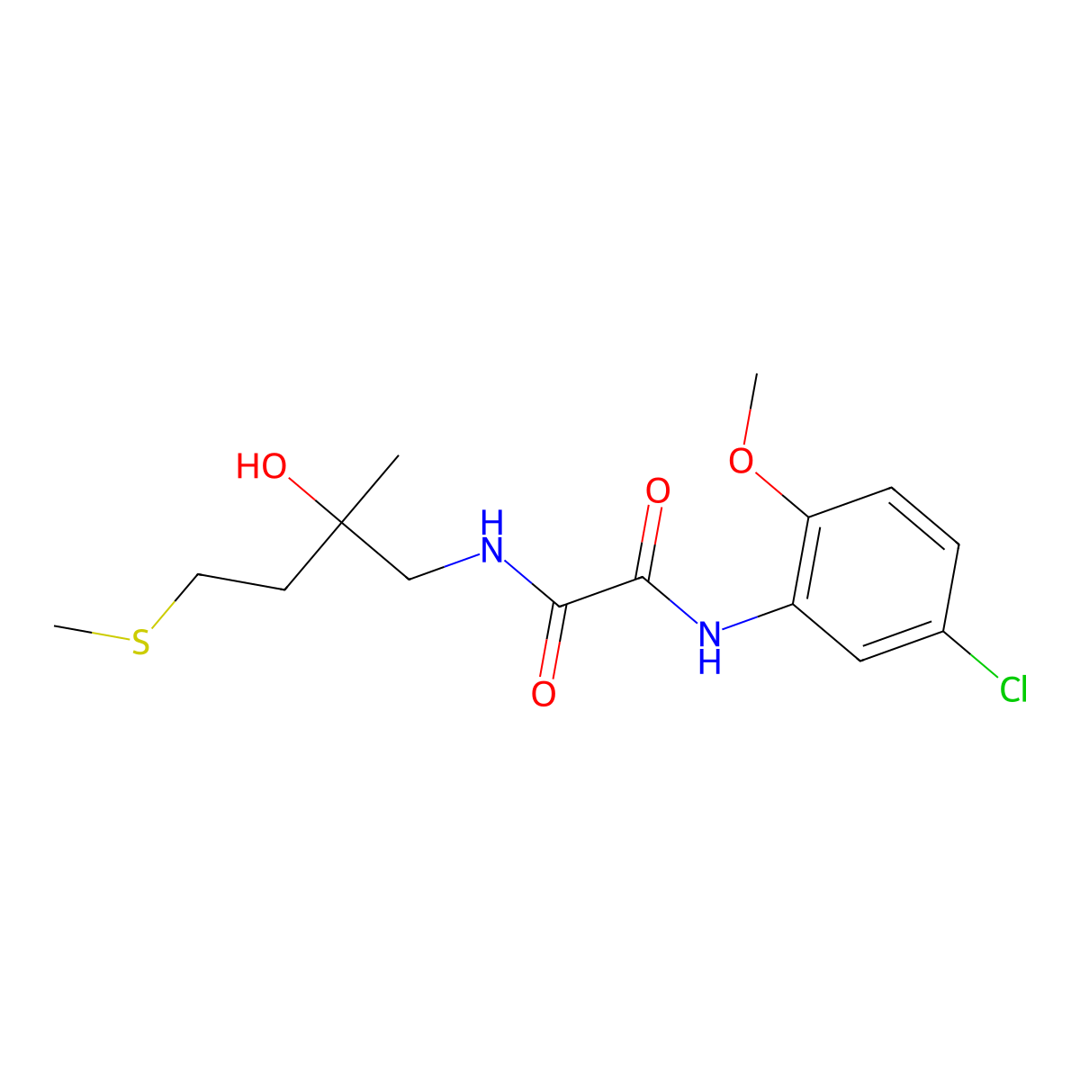 N'-(5-chloro-2-methoxyphenyl)-N-[2-hydroxy-2-methyl-4-(methylsulfanyl)butyl]ethanediamide molecular structure, CAS 1396748-07-4