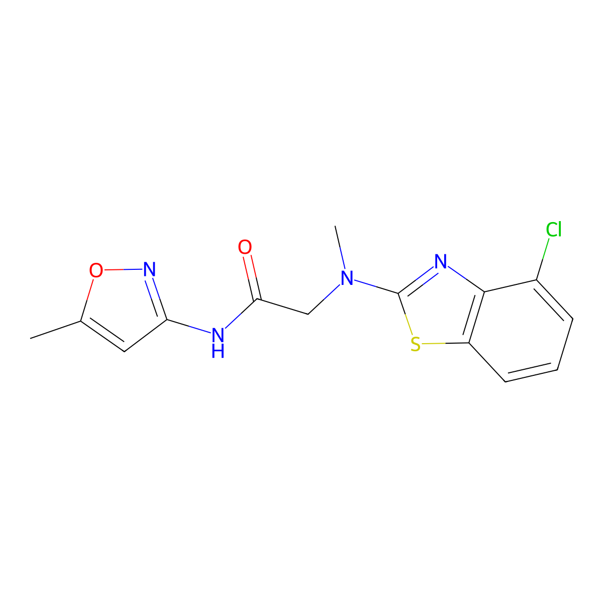 2-((4-chlorobenzo[d]thiazol-2-yl)(methyl)amino)-N-(5-methylisoxazol-3-yl)acetamide molecular structure, CAS 1396748-09-6