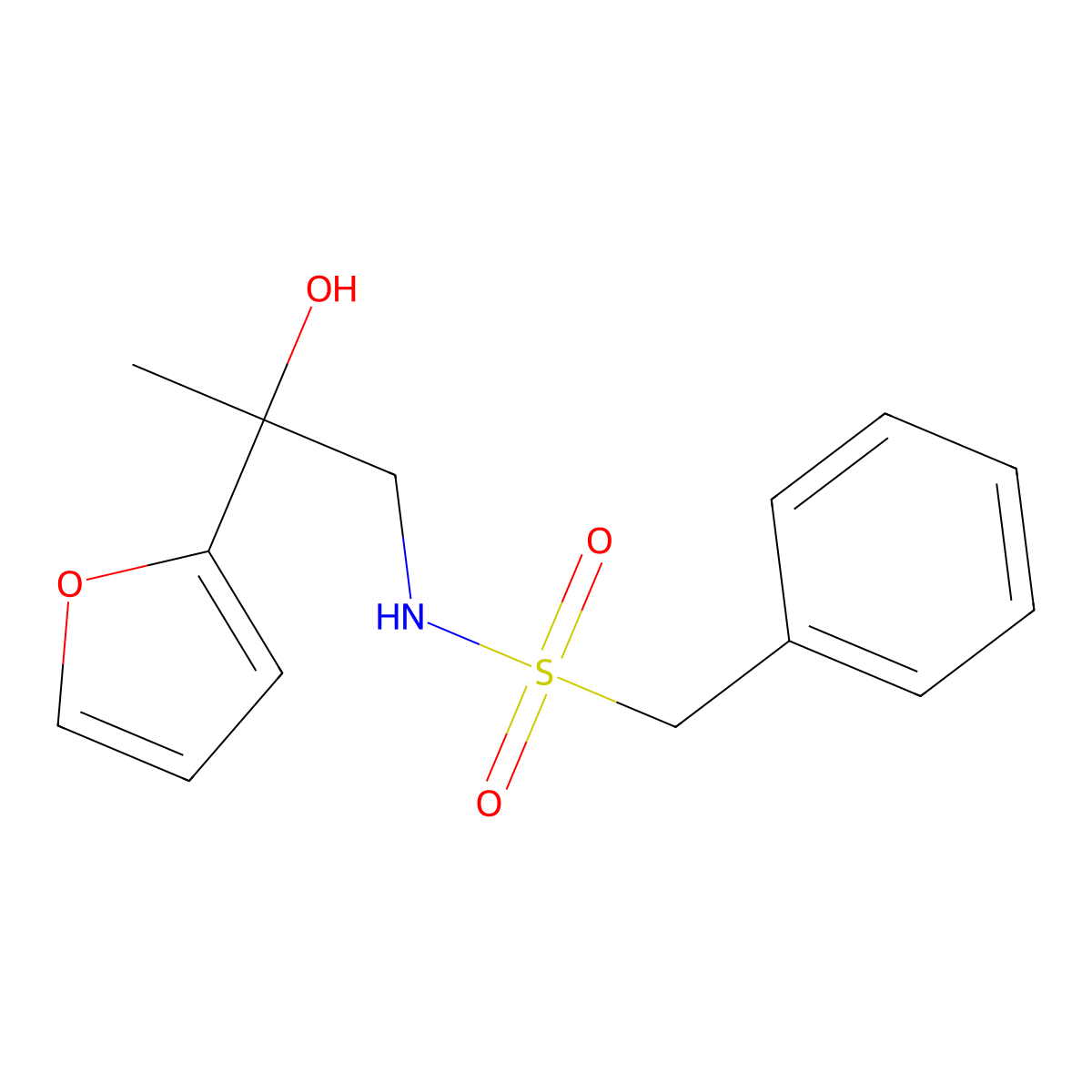 N-[2-(furan-2-yl)-2-hydroxypropyl]-1-phenylmethanesulfonamide molecular structure, CAS 1396748-13-2
