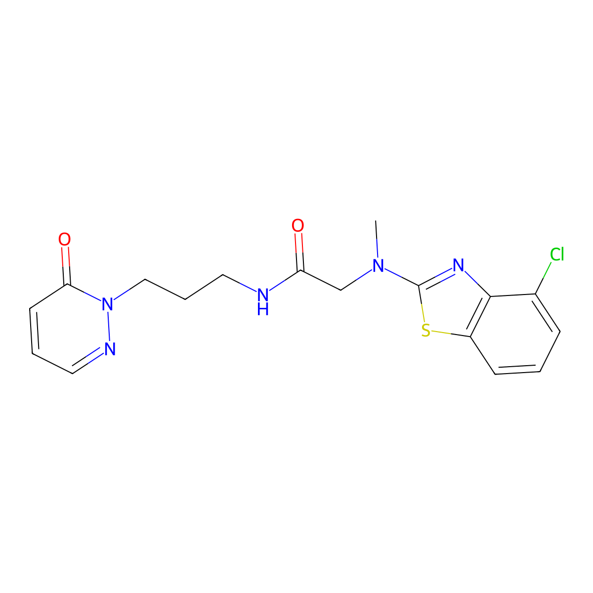 2-[(4-chloro-1,3-benzothiazol-2-yl)(methyl)amino]-N-[3-(6-oxo-1,6-dihydropyridazin-1-yl)propyl]acetamide molecular structure, CAS 1396748-14-3