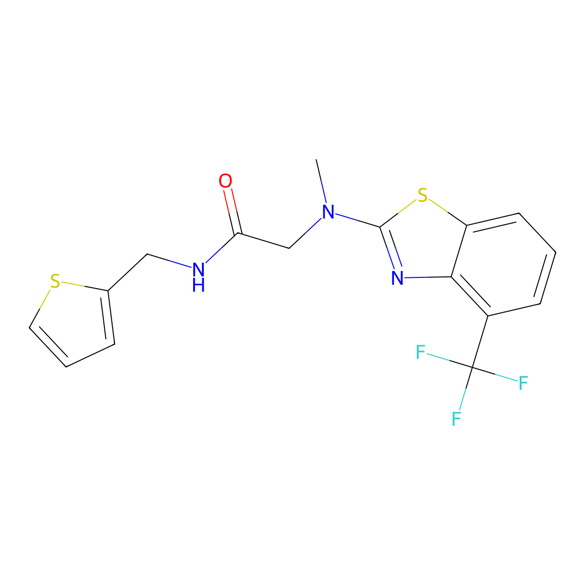2-(methyl(4-(trifluoromethyl)benzo[d]thiazol-2-yl)amino)-N-(thiophen-2-ylmethyl)acetamide molecular structure, CAS 1396748-16-5