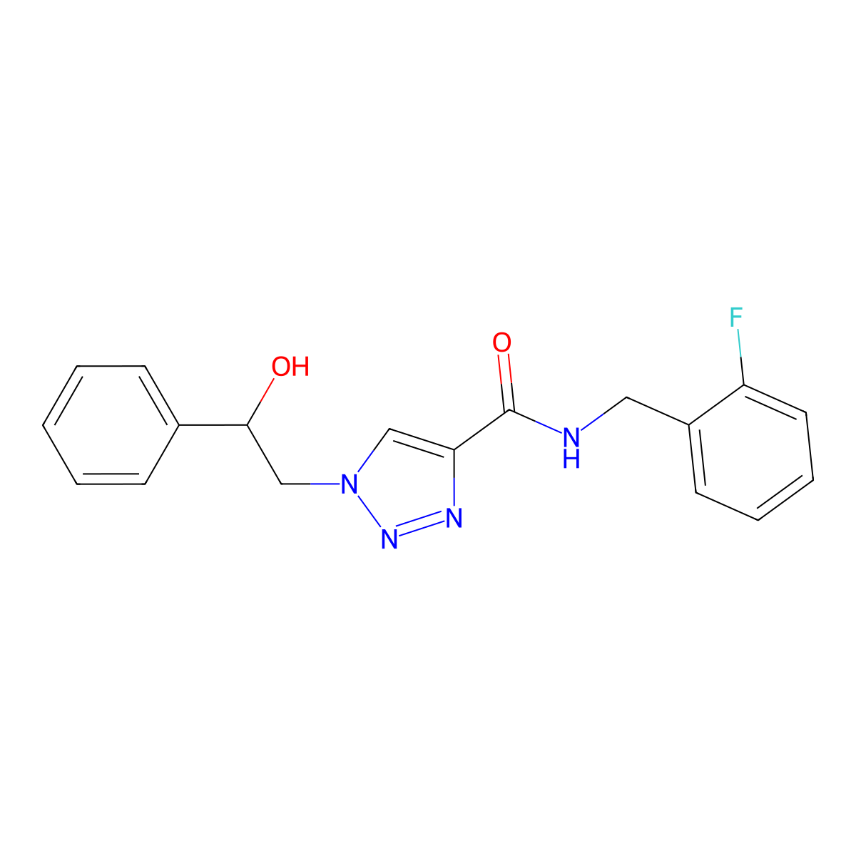 N-(2-fluorobenzyl)-1-(2-hydroxy-2-phenylethyl)-1H-1,2,3-triazole-4-carboxamide molecular structure, CAS 1396748-22-3