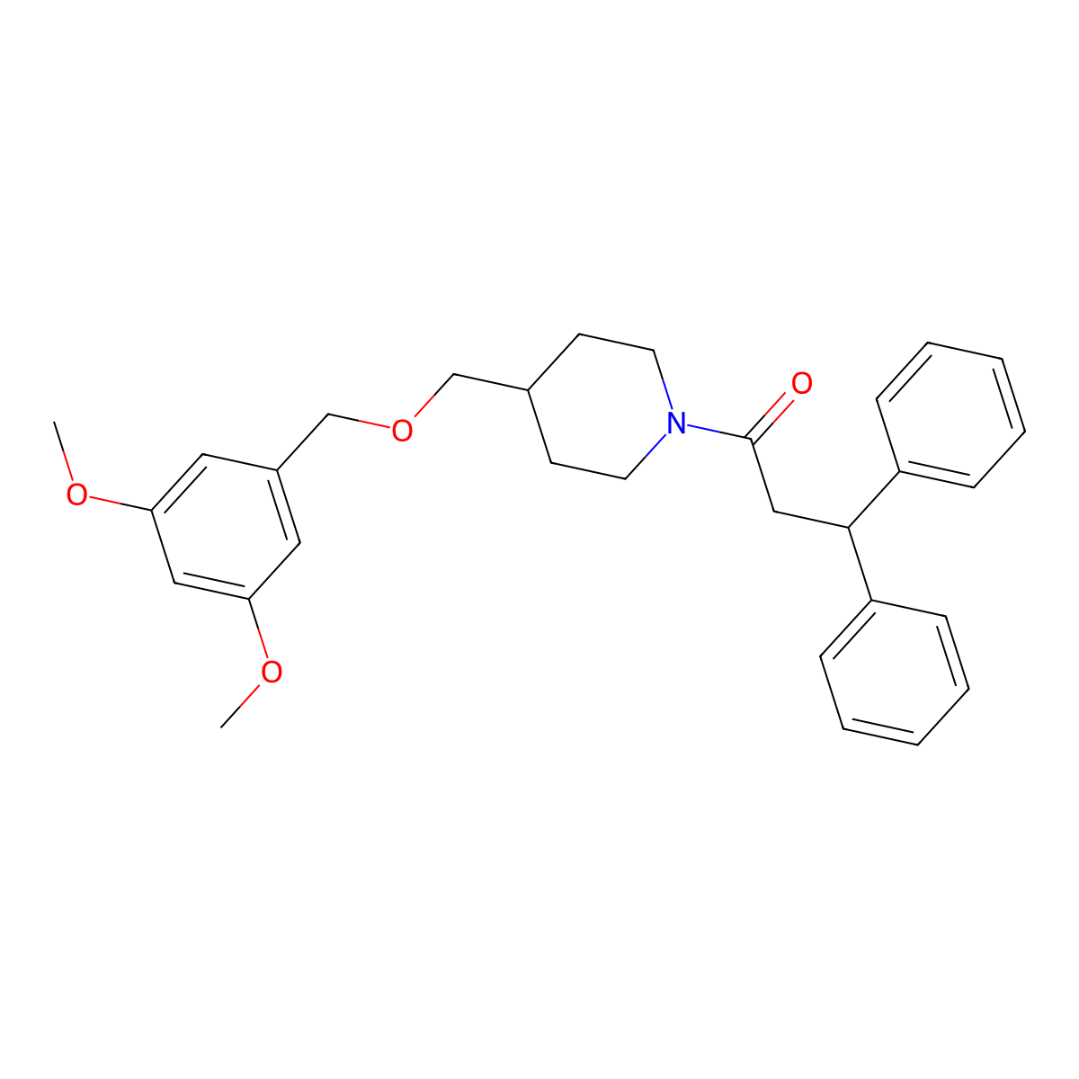 1-(4-(((3,5-Dimethoxybenzyl)oxy)methyl)piperidin-1-yl)-3,3-diphenylpropan-1-one molecular structure, CAS 1396748-41-6