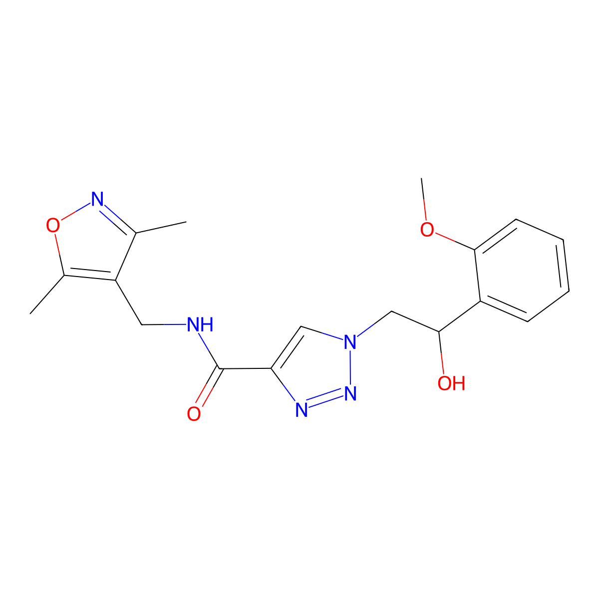N-[(3,5-dimethylisoxazol-4-yl)methyl]-1-[2-hydroxy-2-(2-methoxyphenyl)ethyl]-1H-1,2,3-triazole-4-carboxamide molecular structure, CAS 1396748-45-0