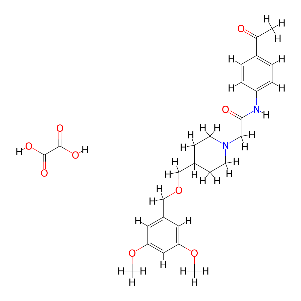 N-(4-acetylphenyl)-2-(4-(((3,5-dimethoxybenzyl)oxy)methyl)piperidin-1-yl)acetamide oxalate molecular structure, CAS 1396748-49-4