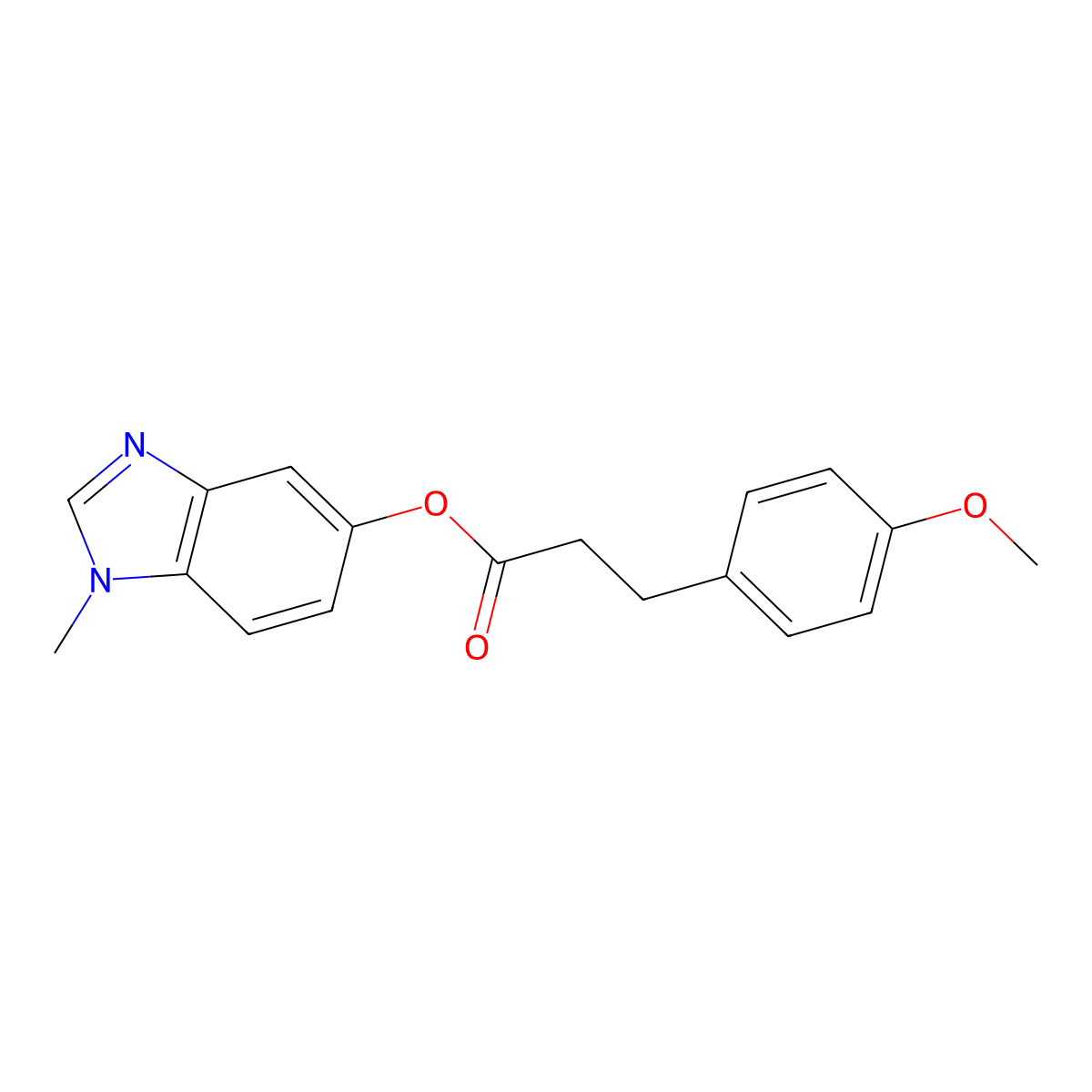 1-methyl-1H-benzo[d]imidazol-5-yl 3-(4-methoxyphenyl)propanoate molecular structure, CAS 1396748-50-7