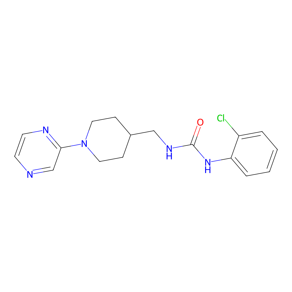 1-(2-Chlorophenyl)-3-((1-(pyrazin-2-yl)piperidin-4-yl)methyl)urea molecular structure, CAS 1396748-51-8