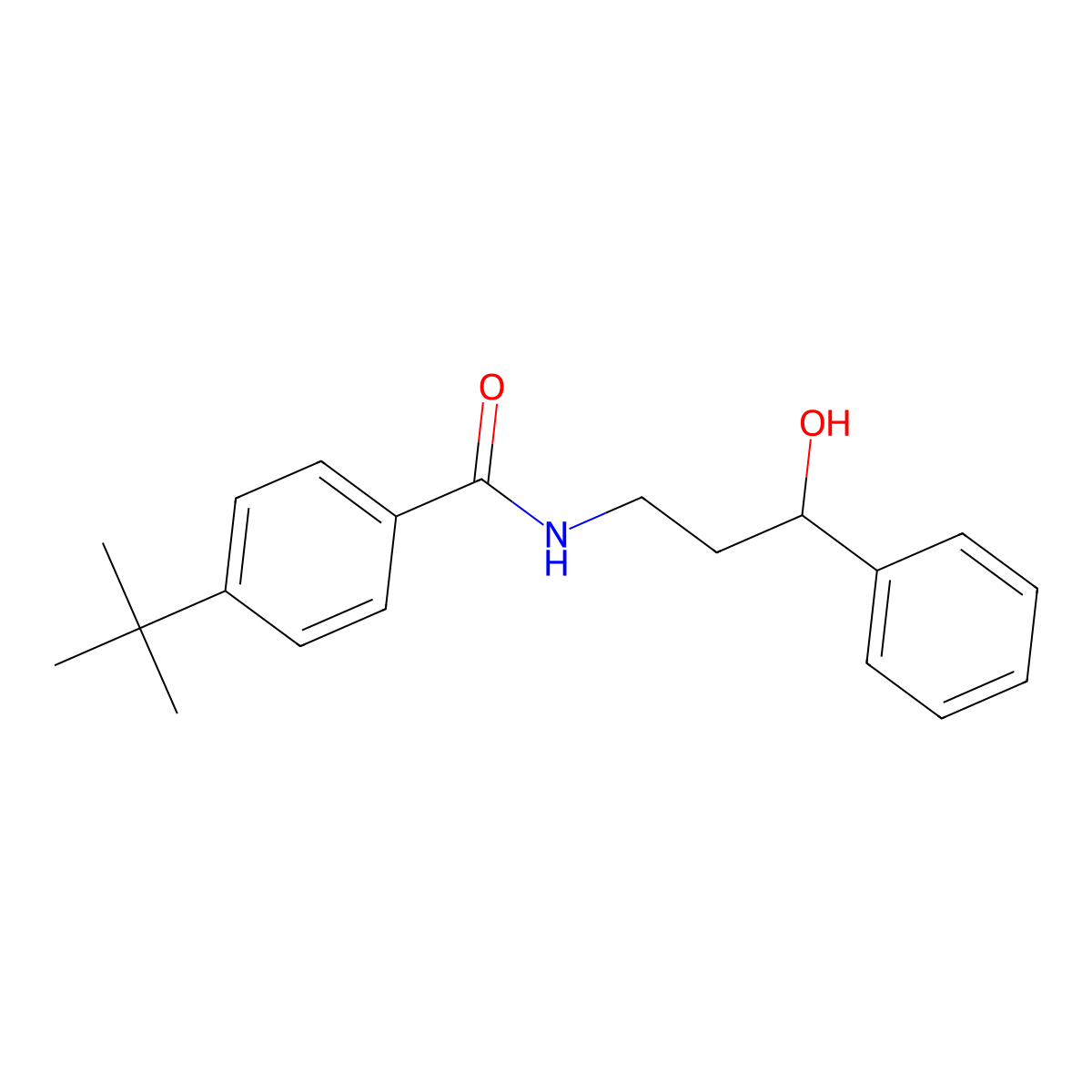 4-(tert-butyl)-N-(3-hydroxy-3-phenylpropyl)benzamide molecular structure, CAS 1396748-59-6