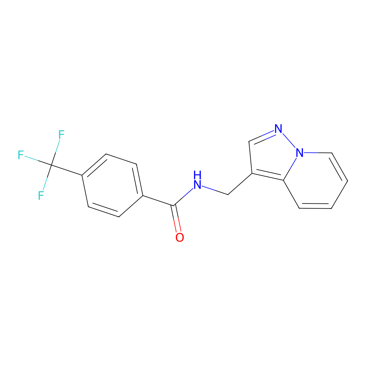 N-(pyrazolo[1,5-a]pyridin-3-ylmethyl)-4-(trifluoromethyl)benzamide molecular structure, CAS 1396748-70-1