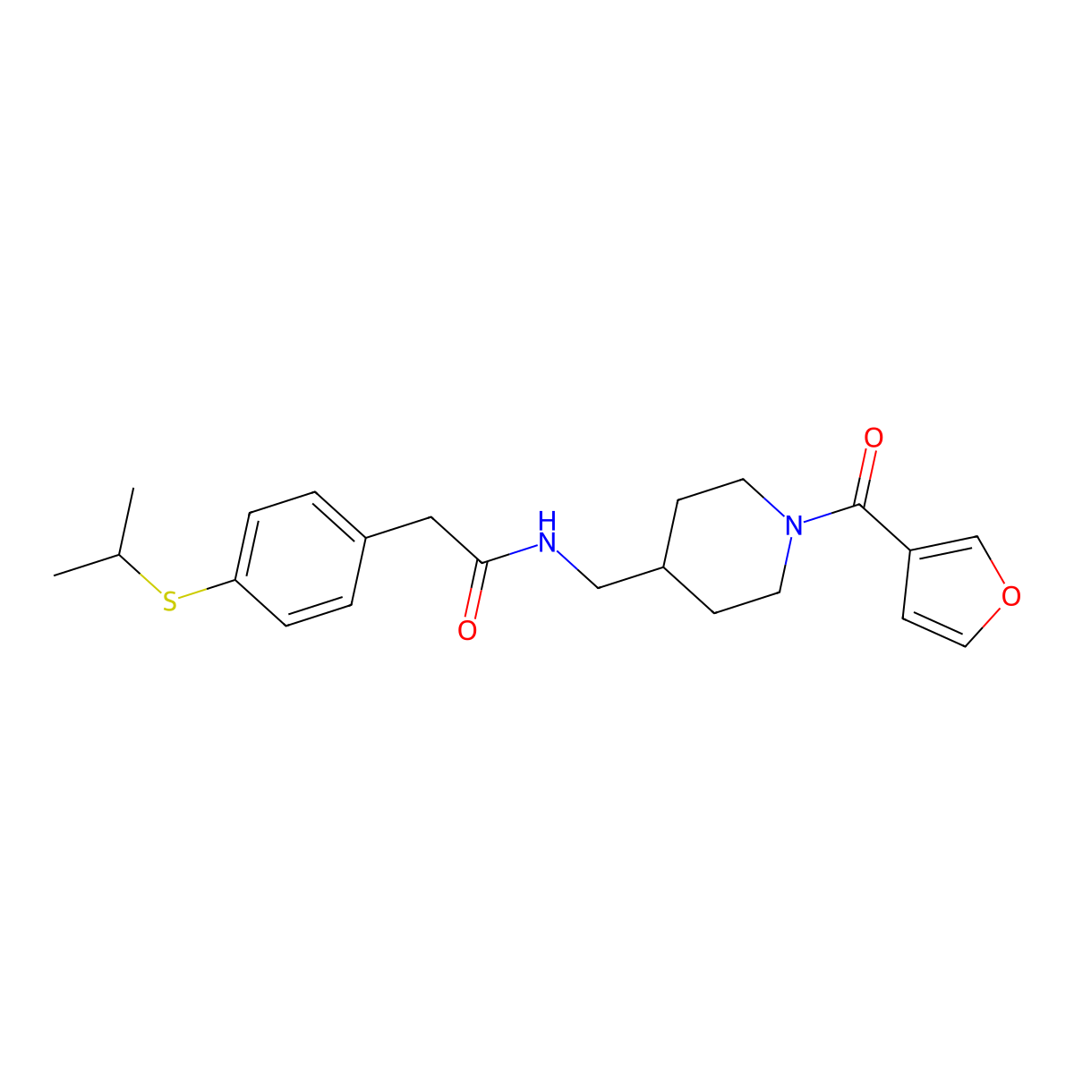 N-((1-(furan-3-carbonyl)piperidin-4-yl)methyl)-2-(4-(isopropylthio)phenyl)acetamide molecular structure, CAS 1396748-82-5