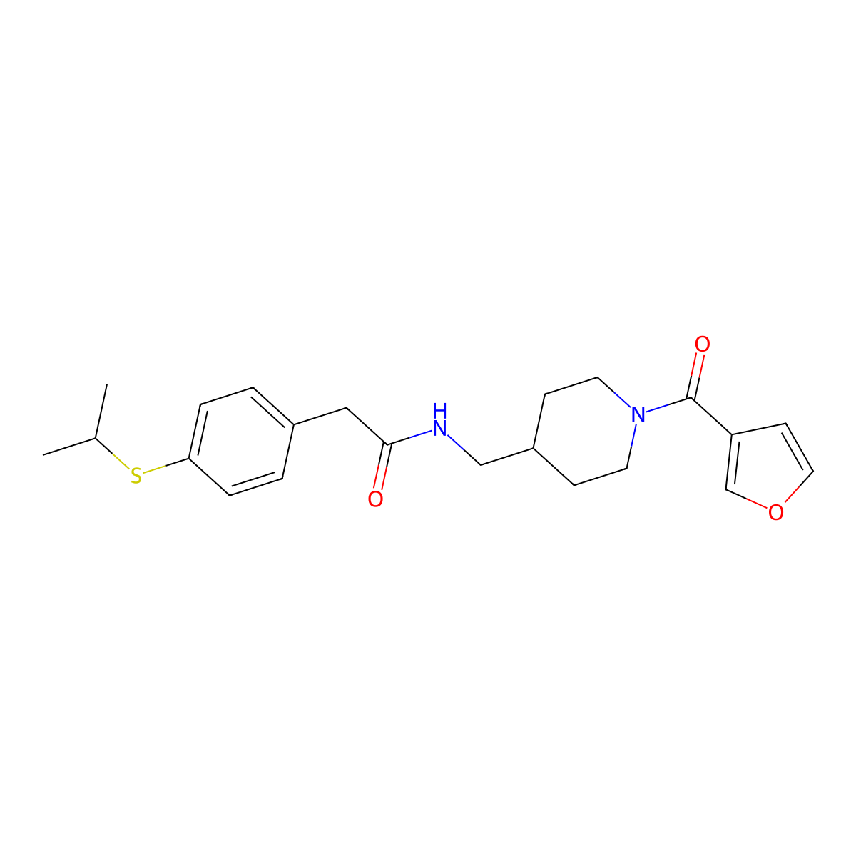 N-((1-(furan-3-carbonyl)piperidin-4-yl)methyl)-2-(4-(isopropylthio)phenyl)acetamide molecular structure, CAS 1396748-82-5