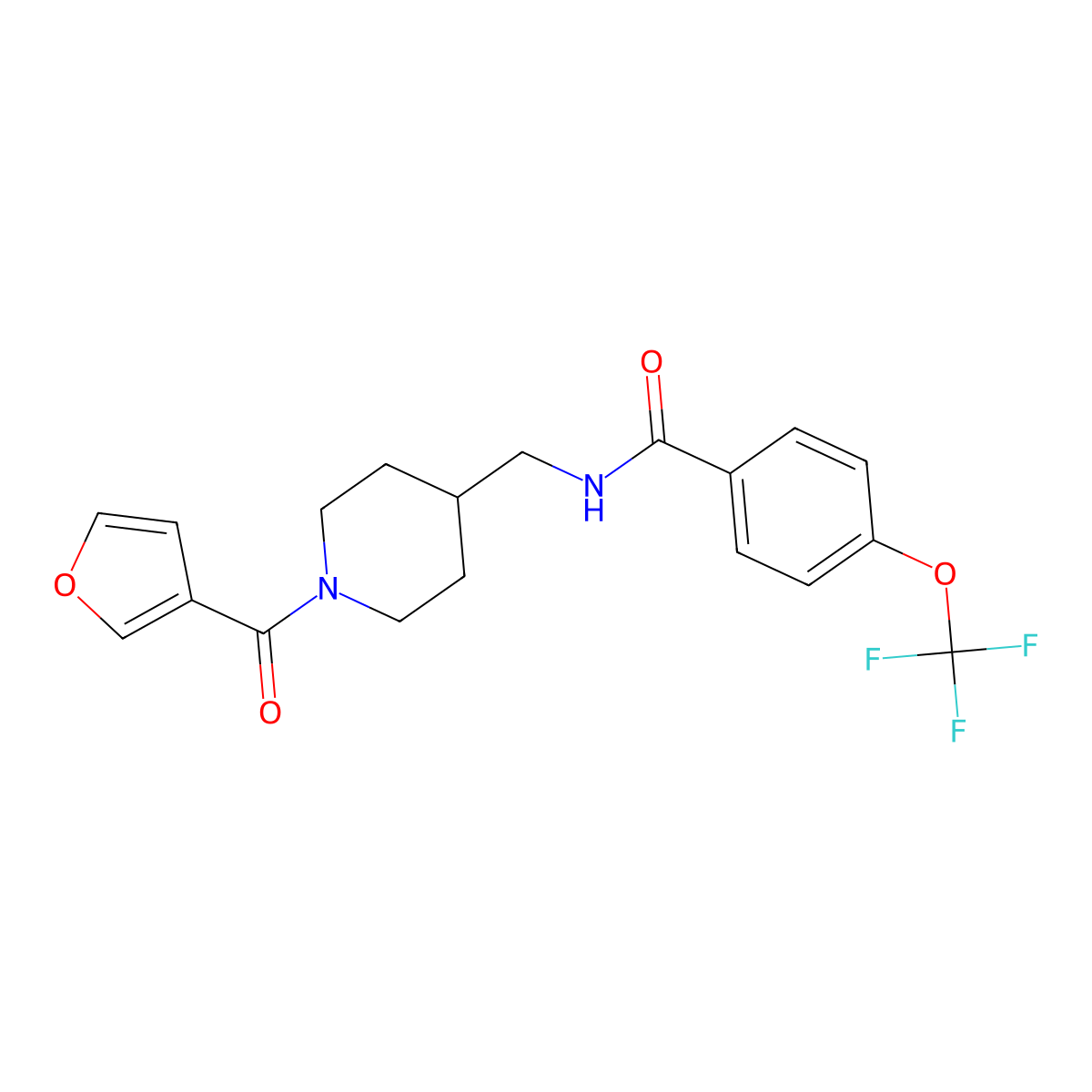 N-((1-(furan-3-carbonyl)piperidin-4-yl)methyl)-4-(trifluoromethoxy)benzamide molecular structure, CAS 1396748-88-1