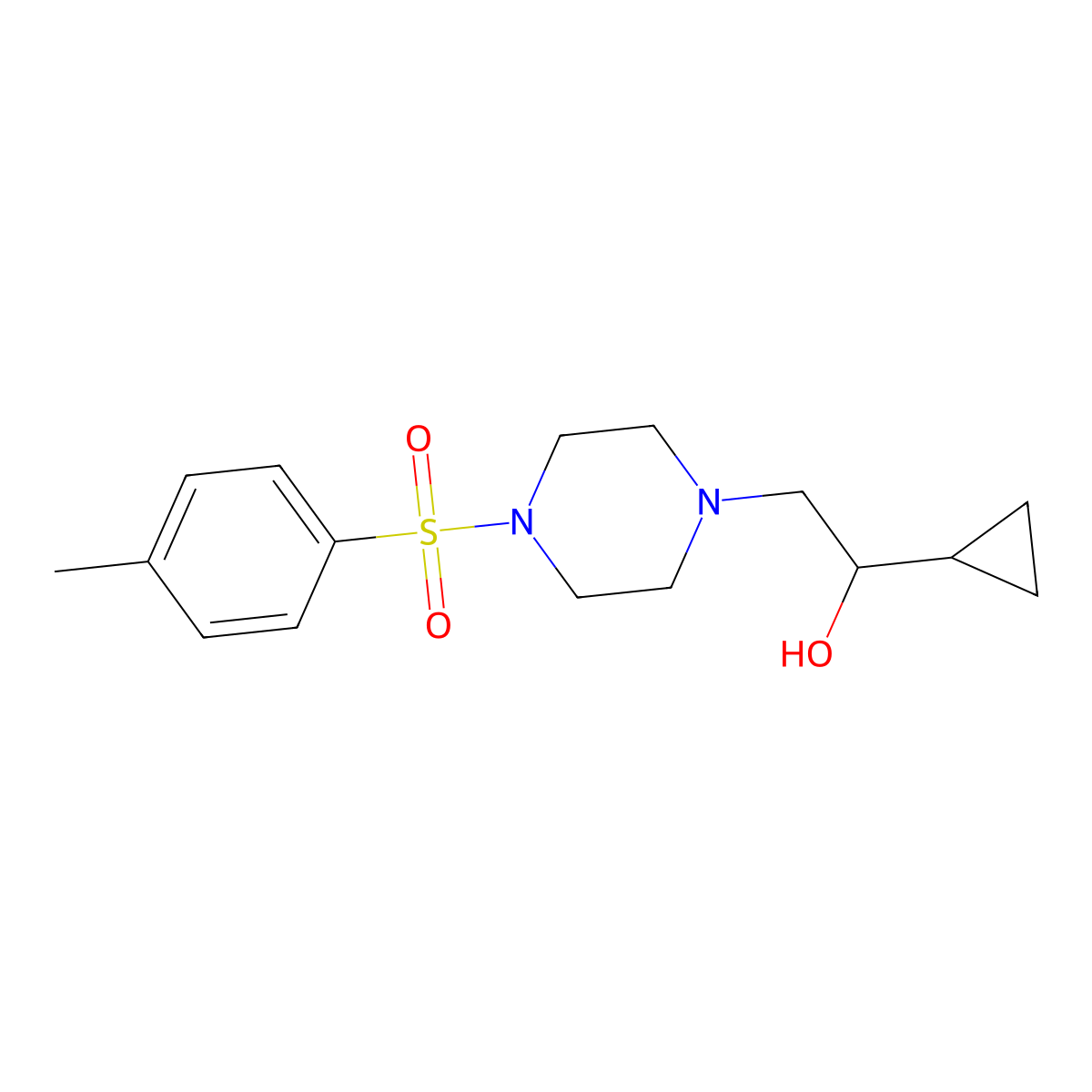 1-Cyclopropyl-2-(4-tosylpiperazin-1-yl)ethanol molecular structure, CAS 1396748-89-2