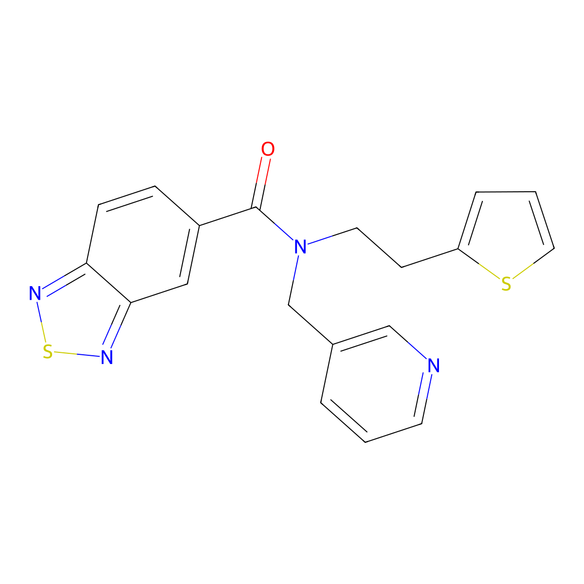 N-(pyridin-3-ylmethyl)-N-(2-(thiophen-2-yl)ethyl)benzo[c][1,2,5]thiadiazole-5-carboxamide molecular structure, CAS 1396749-17-9