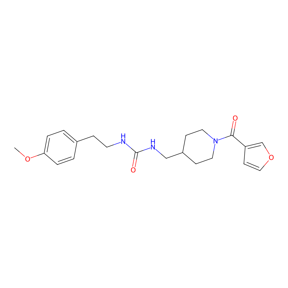 1-((1-(Furan-3-carbonyl)piperidin-4-yl)methyl)-3-(4-methoxyphenethyl)urea molecular structure, CAS 1396749-18-0