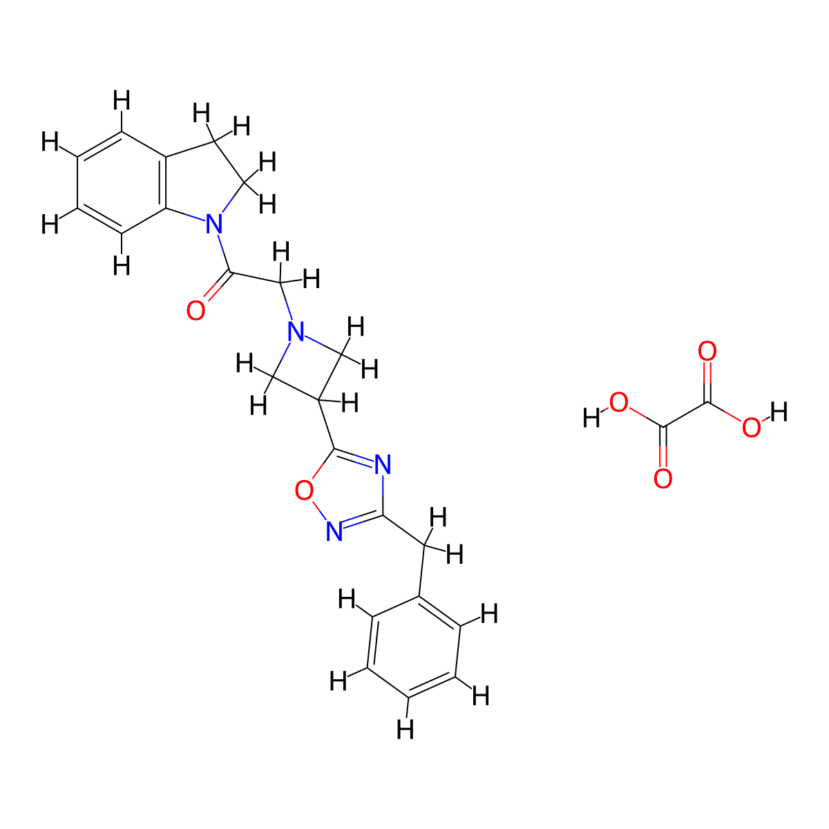 2-(3-(3-Benzyl-1,2,4-oxadiazol-5-yl)azetidin-1-yl)-1-(indolin-1-yl)ethanone oxalate molecular structure, CAS 1396749-22-6