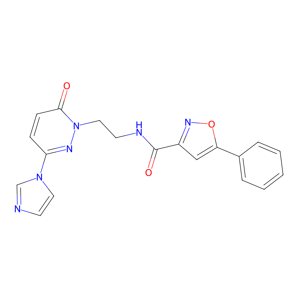 N-(2-(3-(1H-imidazol-1-yl)-6-oxopyridazin-1(6H)-yl)ethyl)-5-phenylisoxazole-3-carboxamide molecular structure, CAS 1396749-23-7