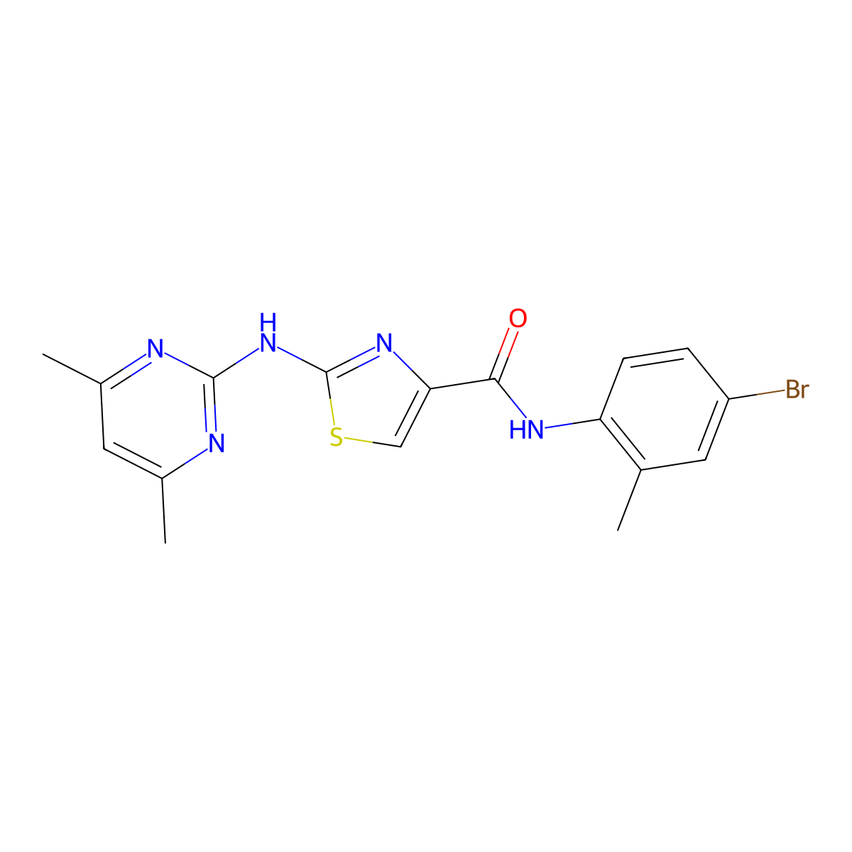 N-(4-bromo-2-methylphenyl)-2-((4,6-dimethylpyrimidin-2-yl)amino)thiazole-4-carboxamide molecular structure, CAS 1396749-24-8