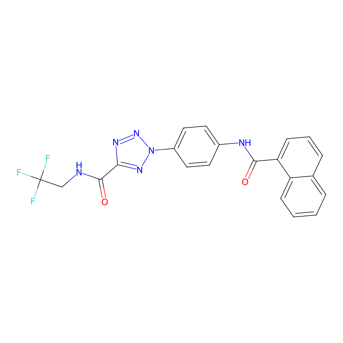 2-[4-(naphthalene-1-amido)phenyl]-N-(2,2,2-trifluoroethyl)-2H-1,2,3,4-tetrazole-5-carboxamide molecular structure, CAS 1396749-31-7