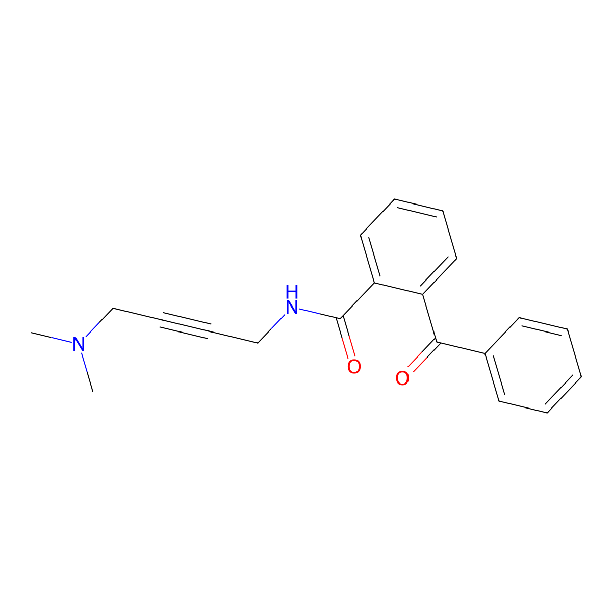2-benzoyl-N-(4-(dimethylamino)but-2-yn-1-yl)benzamide molecular structure, CAS 1396749-41-9