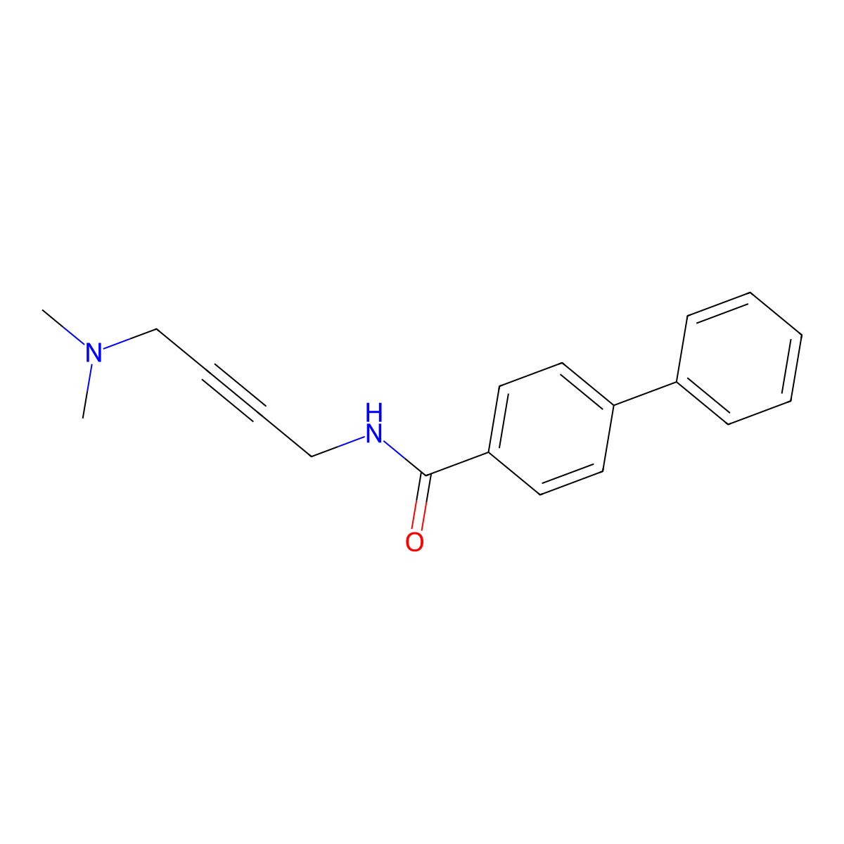 N-(4-(dimethylamino)but-2-yn-1-yl)-[1,1'-biphenyl]-4-carboxamide molecular structure, CAS 1396749-43-1