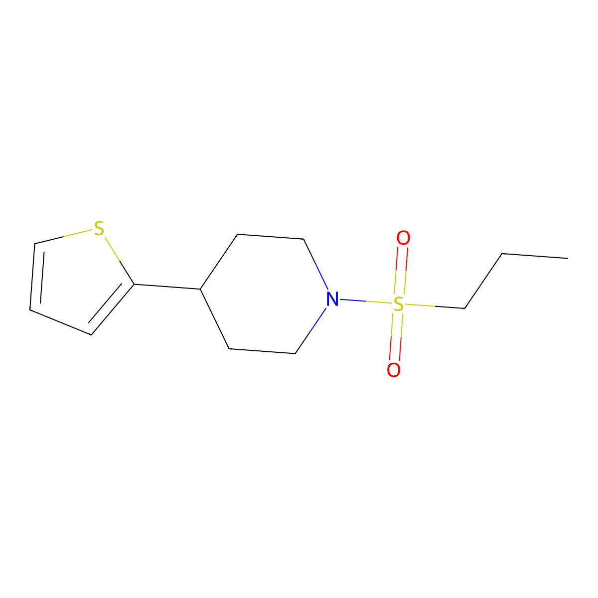 1-(Propylsulfonyl)-4-(thiophen-2-yl)piperidine molecular structure, CAS 1396749-50-0