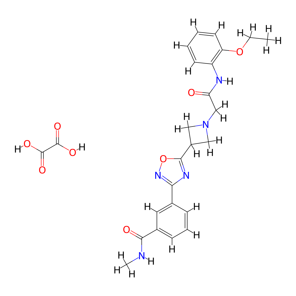 3-(5-(1-(2-((2-ethoxyphenyl)amino)-2-oxoethyl)azetidin-3-yl)-1,2,4-oxadiazol-3-yl)-N-methylbenzamide oxalate molecular structure, CAS 1396749-61-3