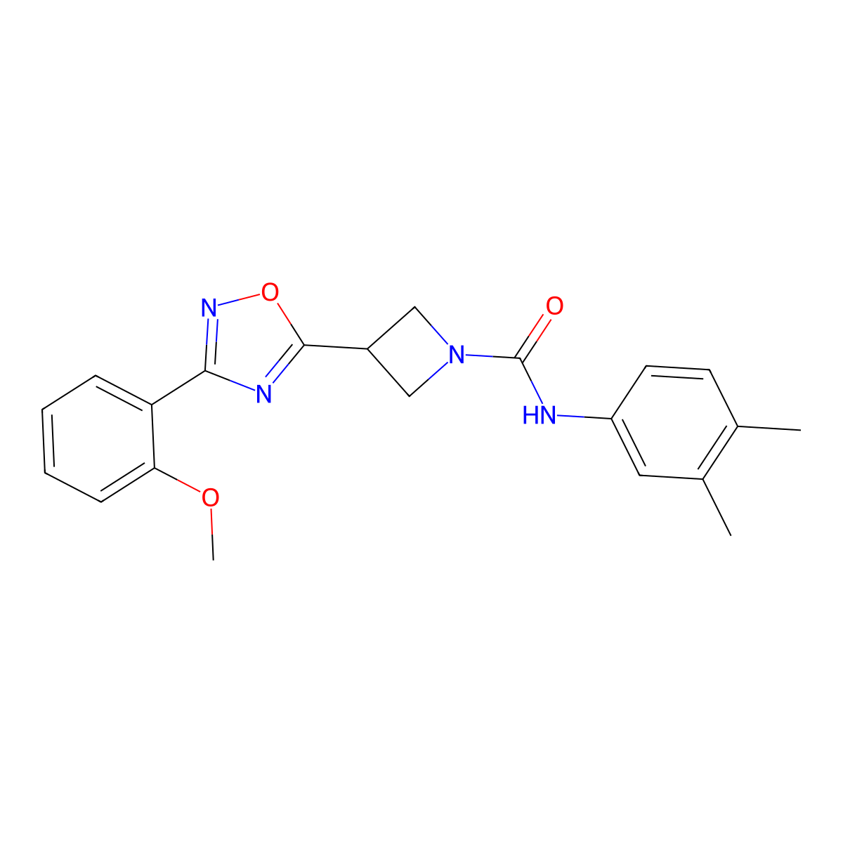 N-(3,4-dimethylphenyl)-3-[3-(2-methoxyphenyl)-1,2,4-oxadiazol-5-yl]azetidine-1-carboxamide molecular structure, CAS 1396749-65-7